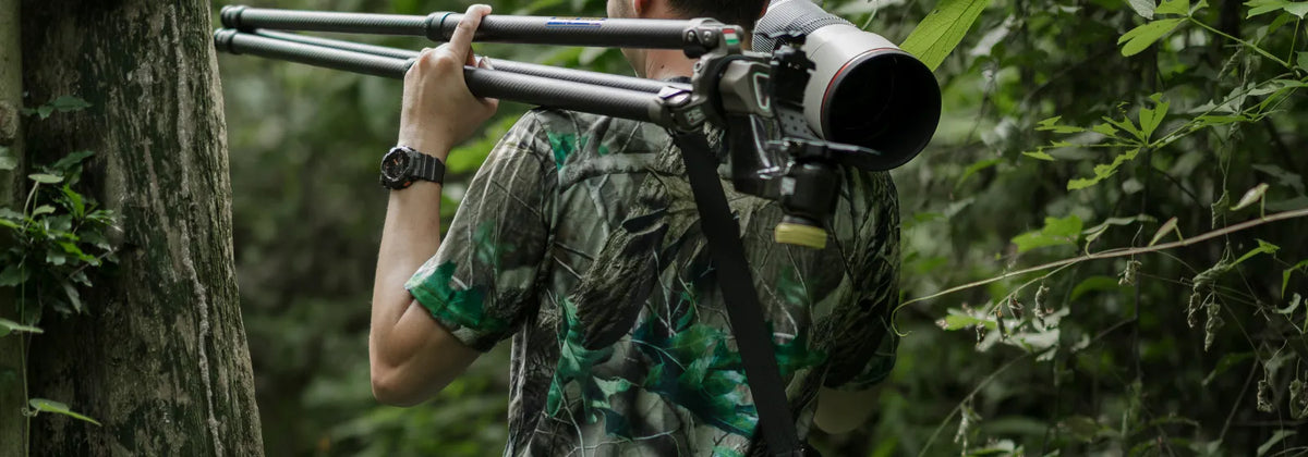outdoor shooting scene with camera support system ready for use
