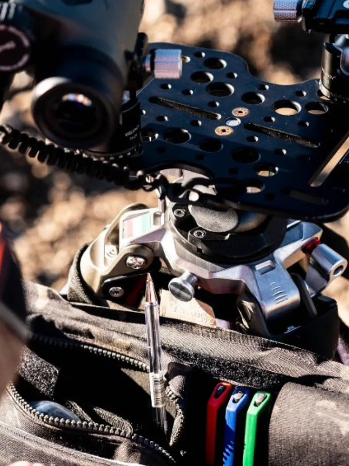 Italian engineered carbon fiber tripod for precision shooting, hunting, and outdoor competition use, featuring ultra-fast setup and stable telescopic design.