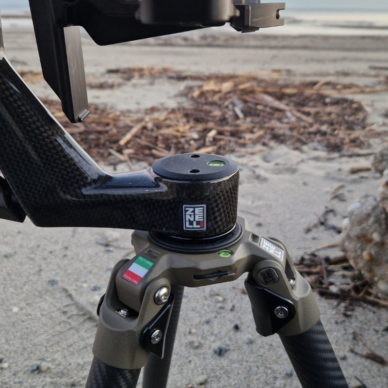 tx tripod side view showing lightweight and rigid carbon structure