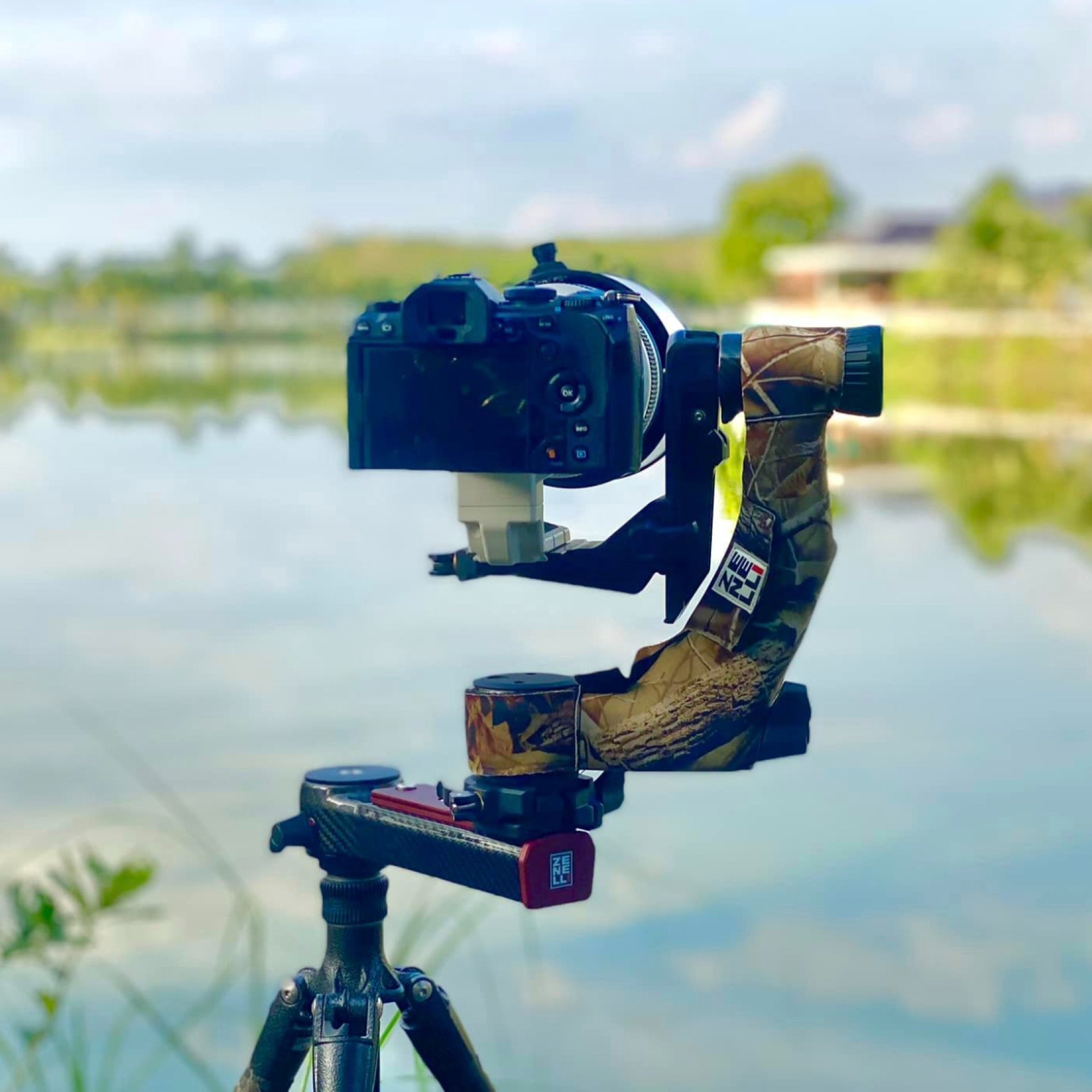 View of gimbal head carbon extender by Zenelli