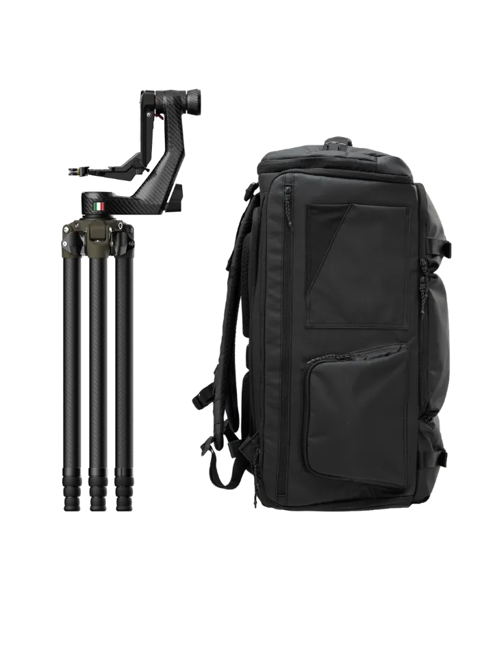 carbon tripod and gimbal kit close-up lightweight setup