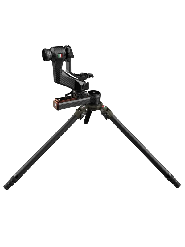 tripod with gimbal head for telephoto lens stable support