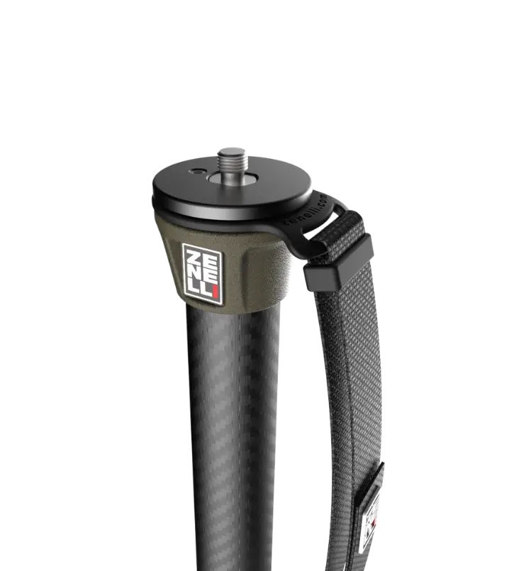 monopod with camera and telephoto lens mounted for wildlife photography