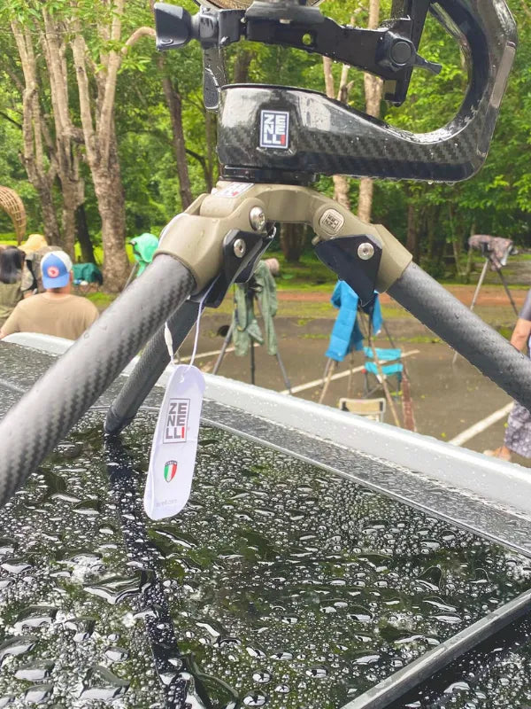 tc tripod mounted with gimbal head for compact telephoto shooting setup