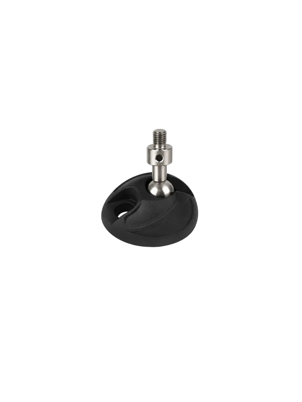 Articulated tripod foot with stainless steel pivot joint for uneven terrain