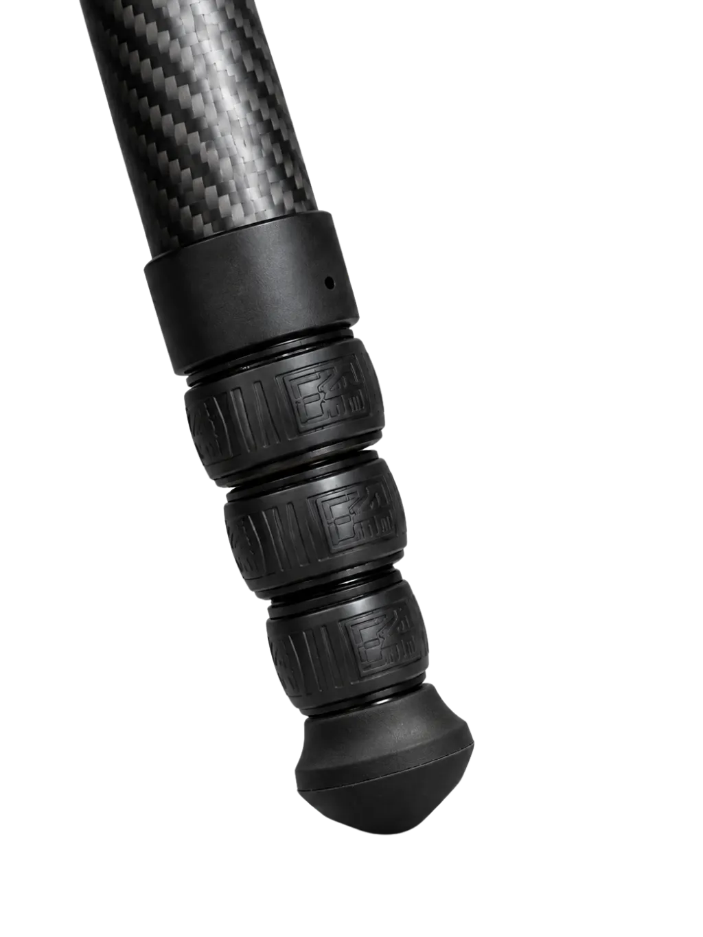 Zenelli rubber foot installed on carbon fiber tripod leg for stable ground contact