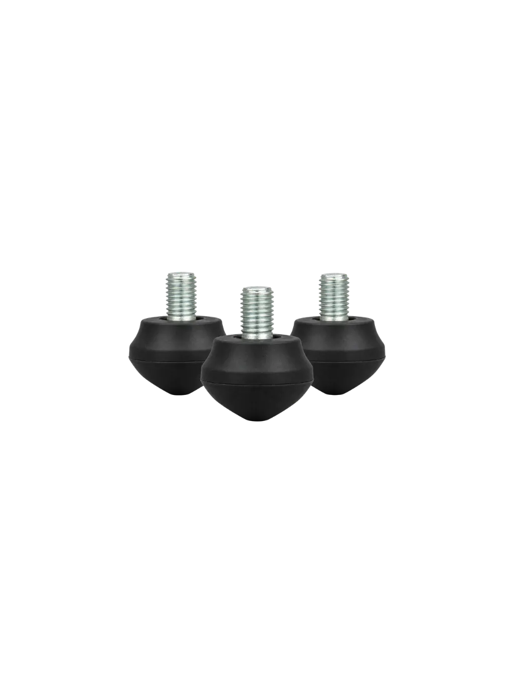 Anti-slip rubber tripod foot with steel insert and 3/8"-16 mounting thread