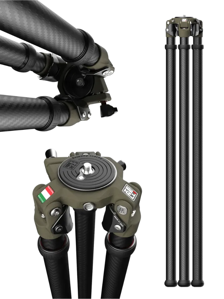 Premium carbon fiber sport tripod with ultra-fast deployment and maximum stability for wildlife photography, precision shooting and outdoor observation.