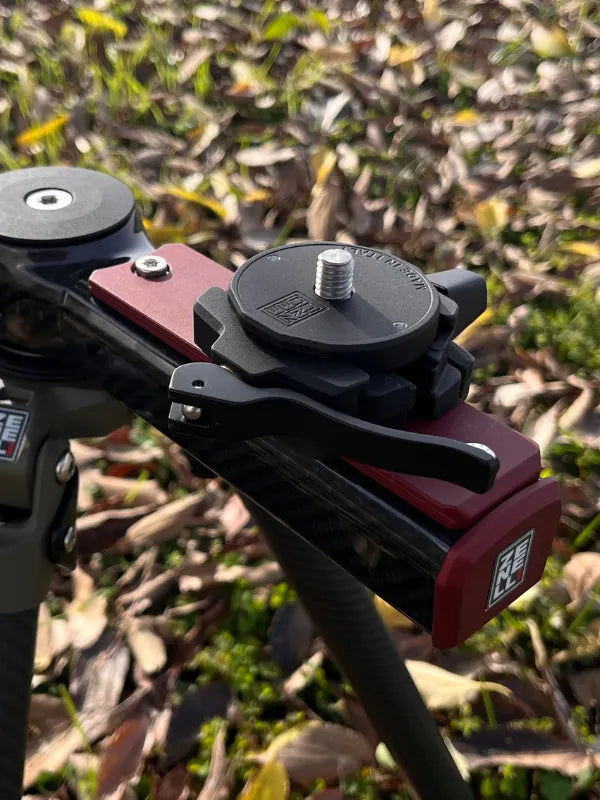 photography equipment arranged for outdoor shooting and field use