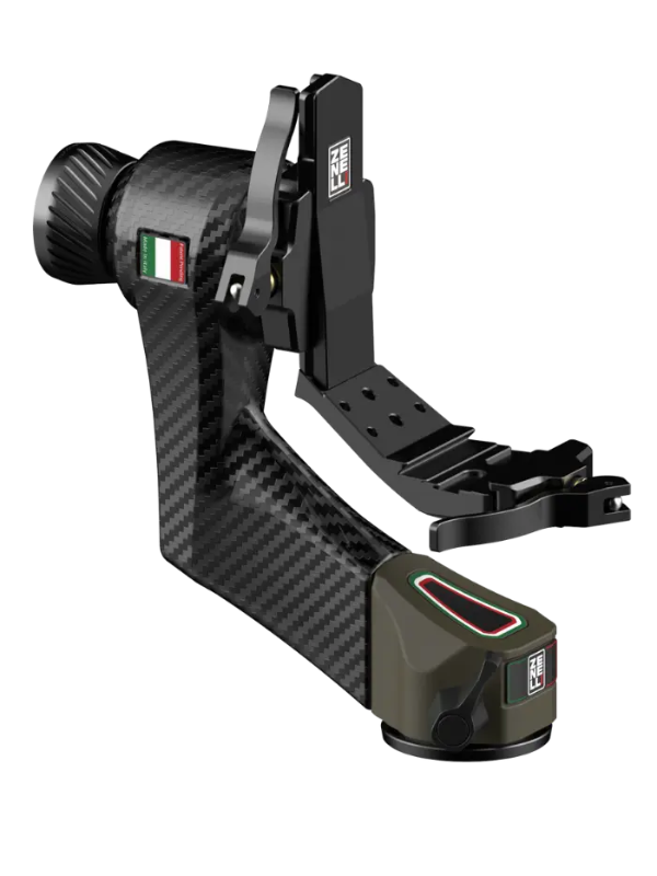 zc gimbal head detail showing compact design and locking system