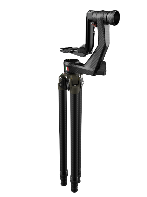 tripod with gimbal head for telephoto lens stable support