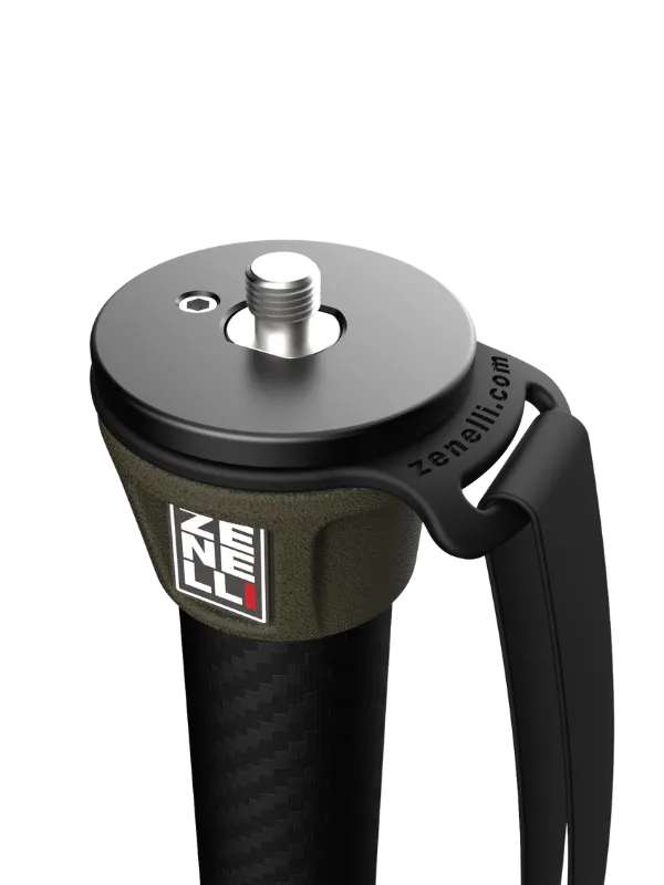 monopod with camera and telephoto lens mounted for wildlife photography