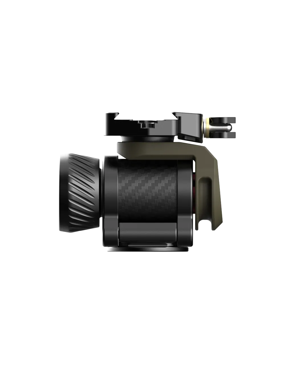 Zenelli Carbon MH head supporting a camera with a telephoto lens